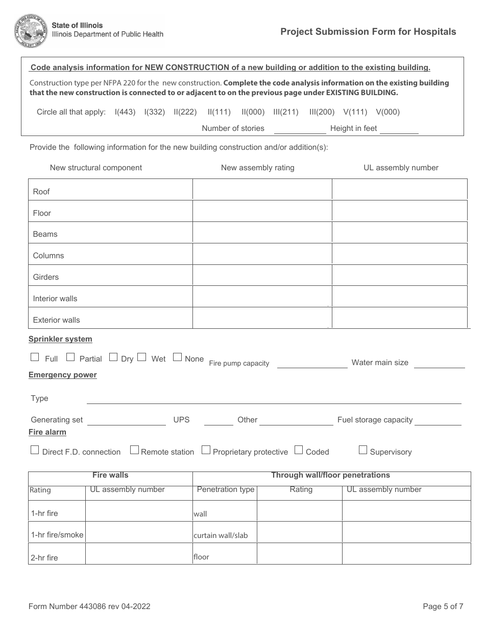 Form 443086 Project Submission Form for Hospitals - Illinois, Page 5