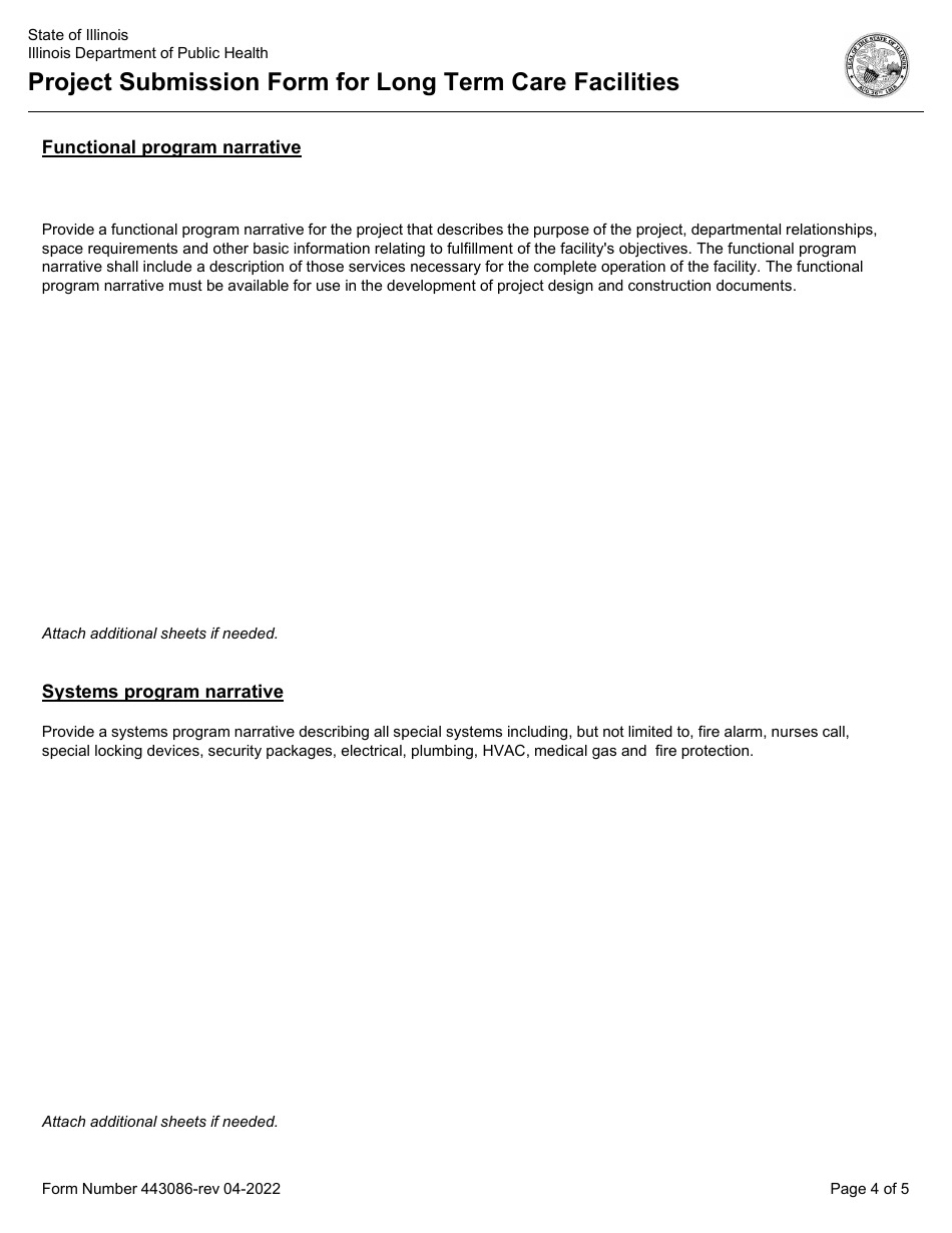 Form 443086 Project Submission Form for Long Term Care Facilities - Illinois, Page 4