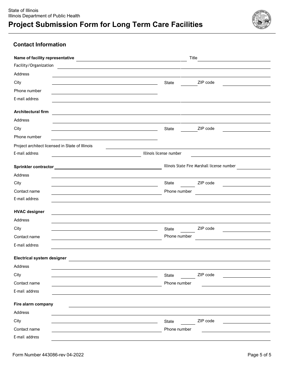 Form 443086 Project Submission Form for Long Term Care Facilities - Illinois, Page 5