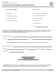 Form 445101 Application for License to Operate Hospice - Illinois, Page 2