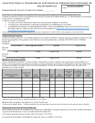 Document preview: Formulario DSS-8178L SP Solicitud Para El Programa De Asistencia De Energia Para Personas De Bajos Ingresos - North Carolina (Spanish)