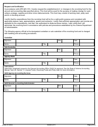 Form GAO-33 Request for Revolving Fund - Arizona, Page 2