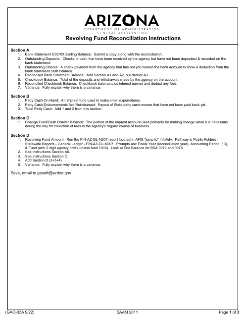 Form GAO-33A  Printable Pdf