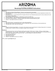 Form GAO-33A Revolving Fund Reconciliation - Arizona