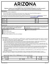 Document preview: Form GAO-3CSB Signature Authority and Responsibility for Job Roles Involving the Obligation and Disbursement of State Resources on Behalf of Its Client Agencies by the Central Services Bureau - Arizona