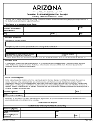 Document preview: Form GAO-802 Donation Acknowledgment and Receipt - Arizona