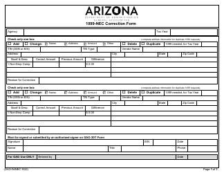 Document preview: Form GAO-94NEC 1099-nec Correction Form - Arizona