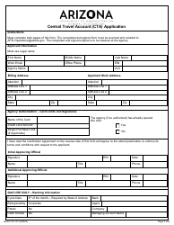 Document preview: Form GAO-CTA-101 Central Travel Account (Cta) Application - Arizona