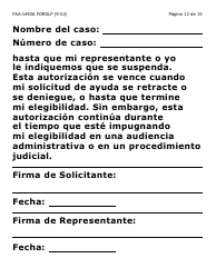 Formulario FAA-1493A-SLP Solicitud De Representante Autorizado(A) - Letra Grande - Arizona (Spanish), Page 12