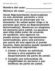 Formulario FAA-1493A-SLP Solicitud De Representante Autorizado(A) - Letra Grande - Arizona (Spanish), Page 2