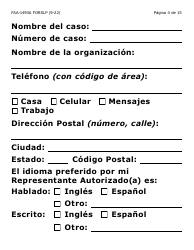 Formulario FAA-1493A-SLP Solicitud De Representante Autorizado(A) - Letra Grande - Arizona (Spanish), Page 4