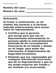 Formulario FAA-1493A-SLP Solicitud De Representante Autorizado(A) - Letra Grande - Arizona (Spanish), Page 8