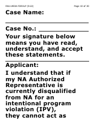 Form FAA-1493A-XLP Authorized Representative Request - Extra Large Print - Arizona, Page 10