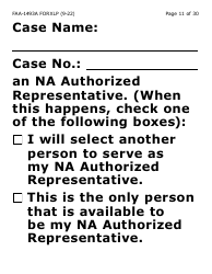 Form FAA-1493A-XLP Authorized Representative Request - Extra Large Print - Arizona, Page 11