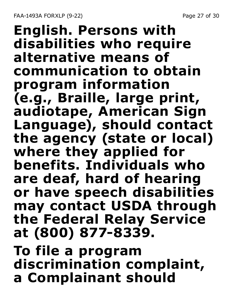 Form FAA-1493A-XLP Authorized Representative Request - Extra Large Print - Arizona, Page 27