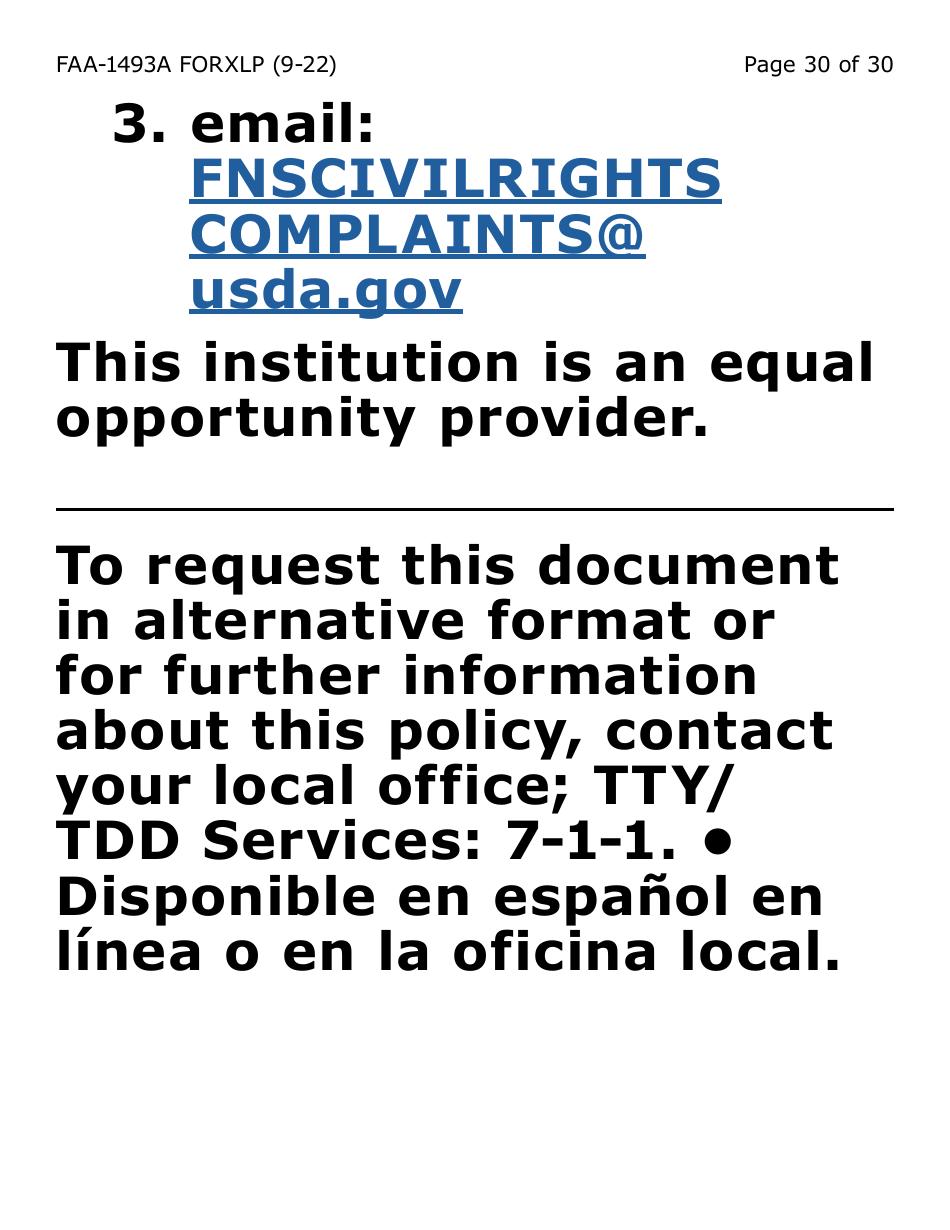 Form FAA-1493A-XLP Authorized Representative Request - Extra Large Print - Arizona, Page 30