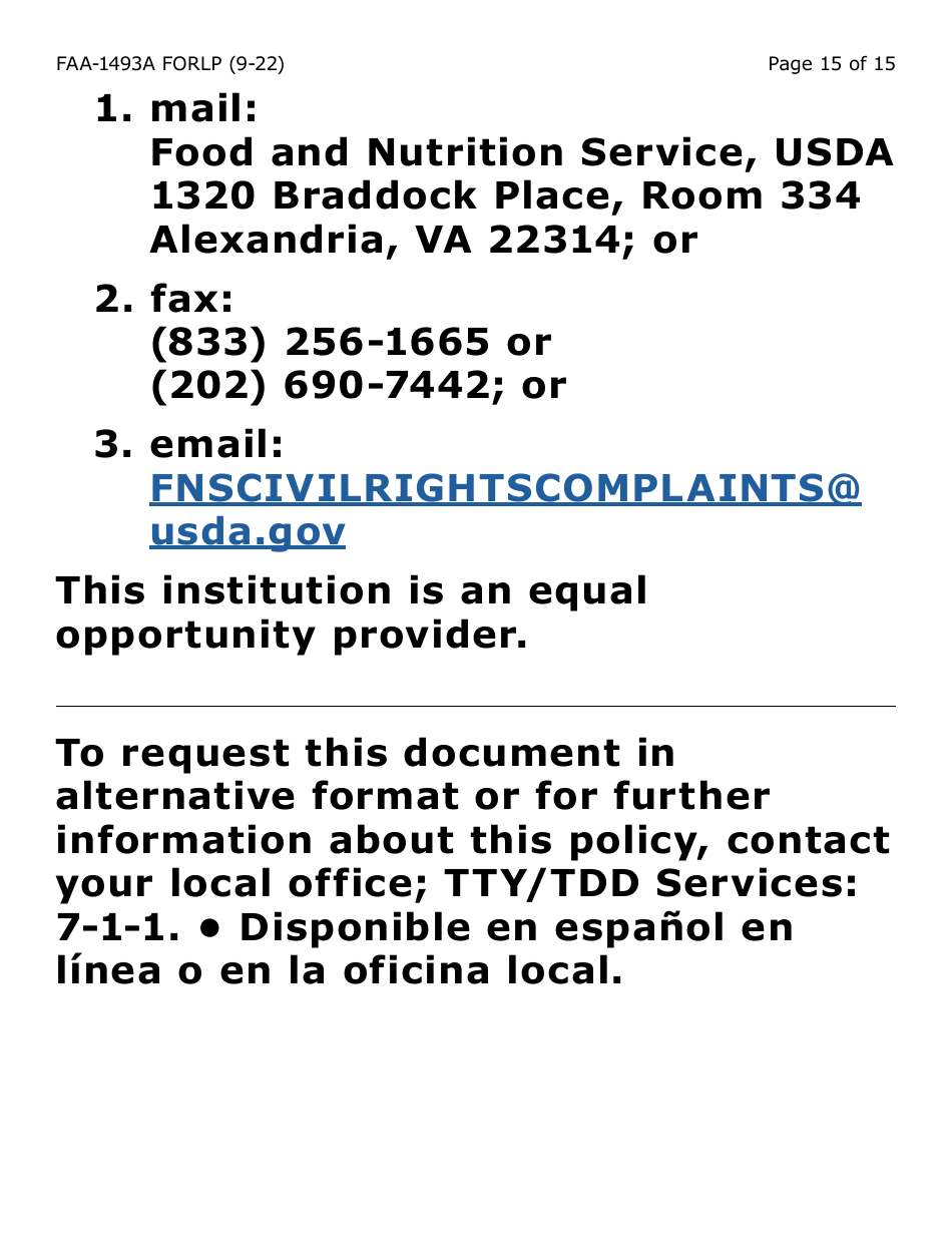 Form Faa 1493a Lp Download Fillable Pdf Or Fill Online Authorized Representative Request Large 3375