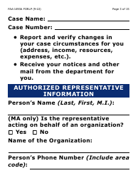 Form FAA-1493A-LP Authorized Representative Request- Large Print - Arizona, Page 3