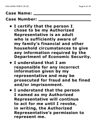 Form FAA-1493A-LP Authorized Representative Request- Large Print - Arizona, Page 8