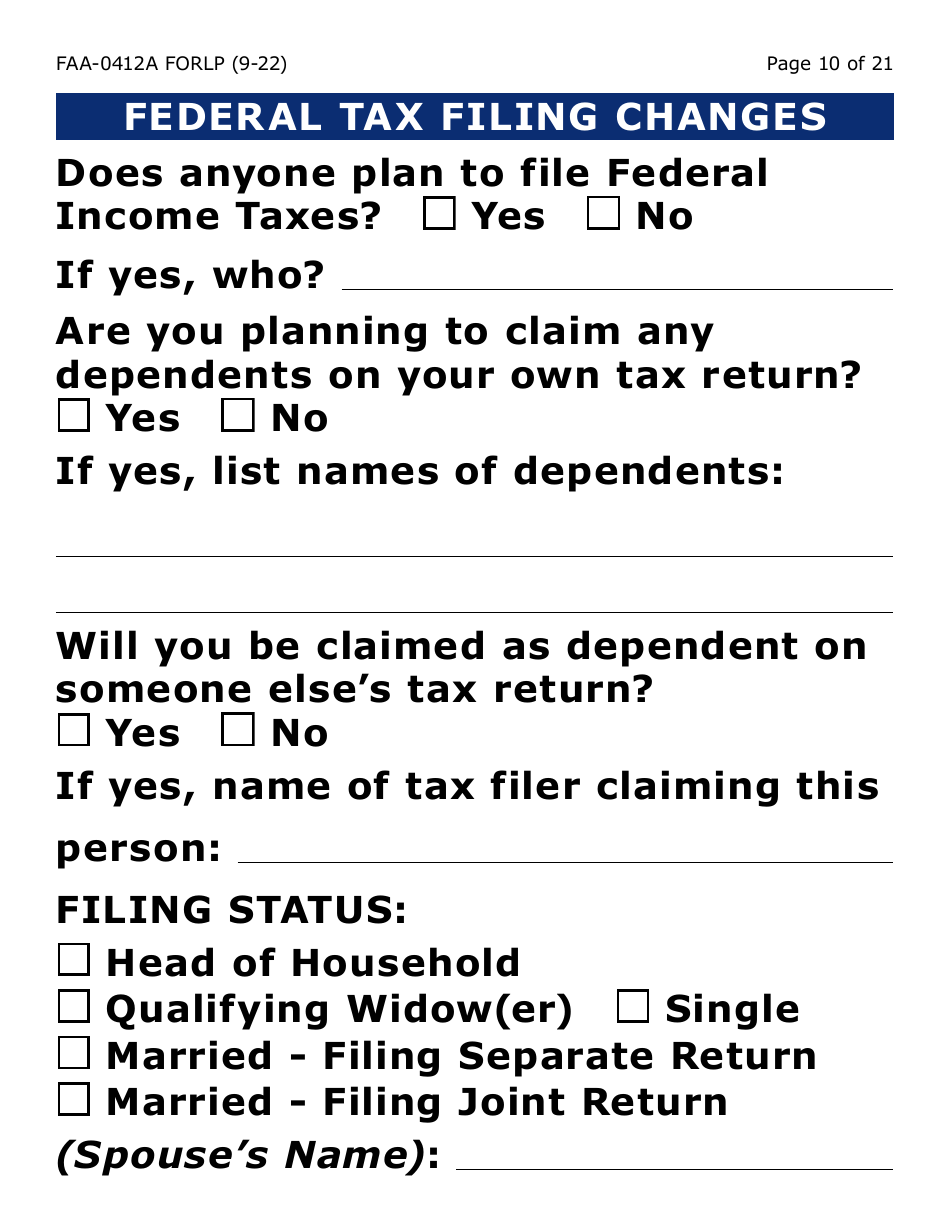 Form FAA-0412A-LP change Report - Large Print - Arizona, Page 10