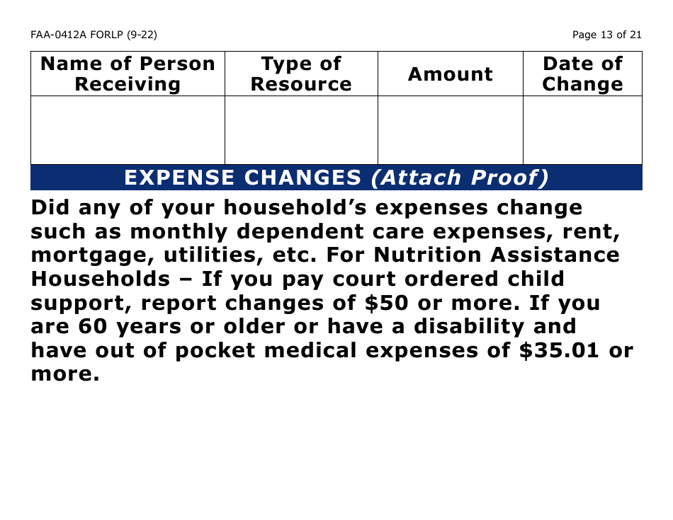 Form FAA-0412A-LP change Report - Large Print - Arizona, Page 13