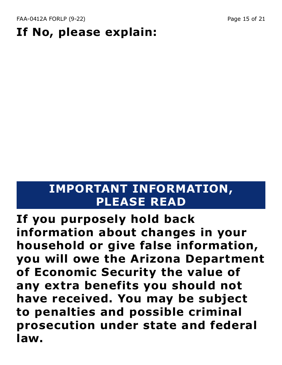 Form FAA-0412A-LP change Report - Large Print - Arizona, Page 15