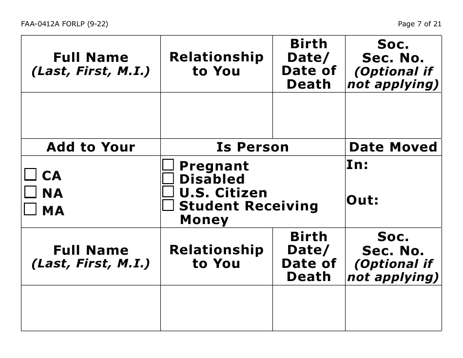 Form FAA-0412A-LP change Report - Large Print - Arizona, Page 7