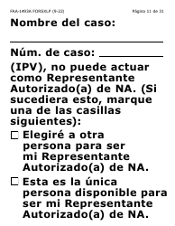 Formulario FAA-1493A-SXLP Solicitud De Representante Autorizado(A) - Letra Extra Grande - Arizona (Spanish), Page 11