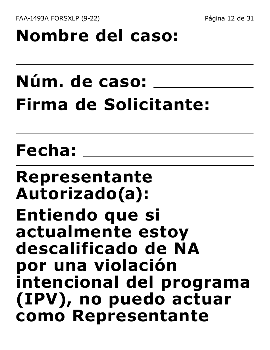 Formulario FAA-1493A-SXLP Solicitud De Representante Autorizado(A) - Letra Extra Grande - Arizona (Spanish), Page 12