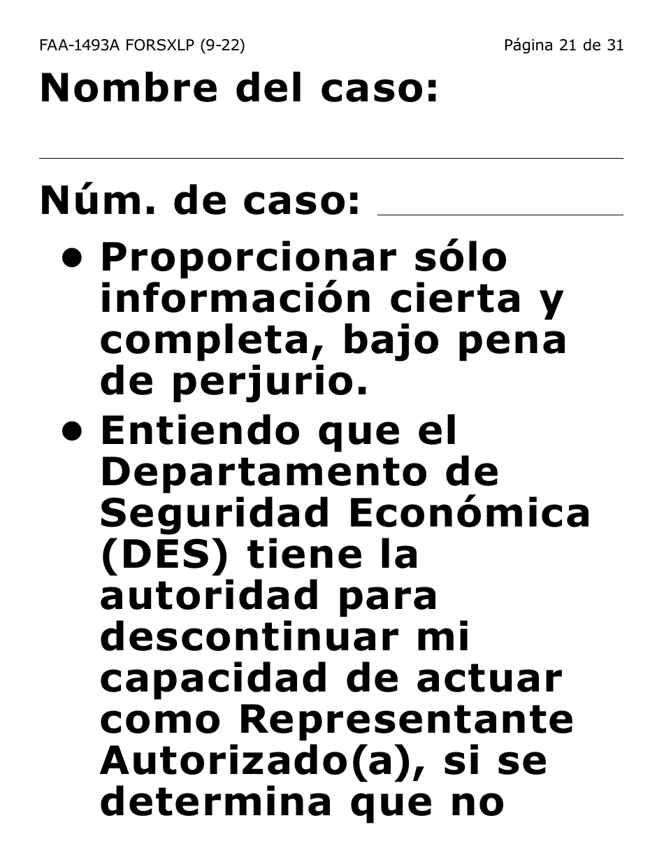 Formulario FAA-1493A-SXLP Solicitud De Representante Autorizado(A) - Letra Extra Grande - Arizona (Spanish), Page 21