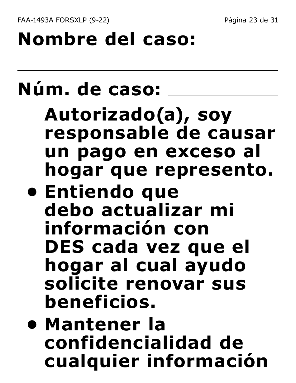 Formulario FAA-1493A-SXLP Solicitud De Representante Autorizado(A) - Letra Extra Grande - Arizona (Spanish), Page 23