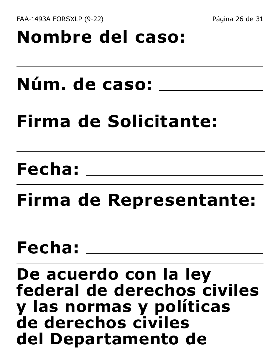 Formulario FAA-1493A-SXLP Solicitud De Representante Autorizado(A) - Letra Extra Grande - Arizona (Spanish), Page 26