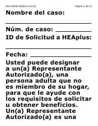 Formulario FAA-1493A-SXLP Solicitud De Representante Autorizado(A) - Letra Extra Grande - Arizona (Spanish), Page 2