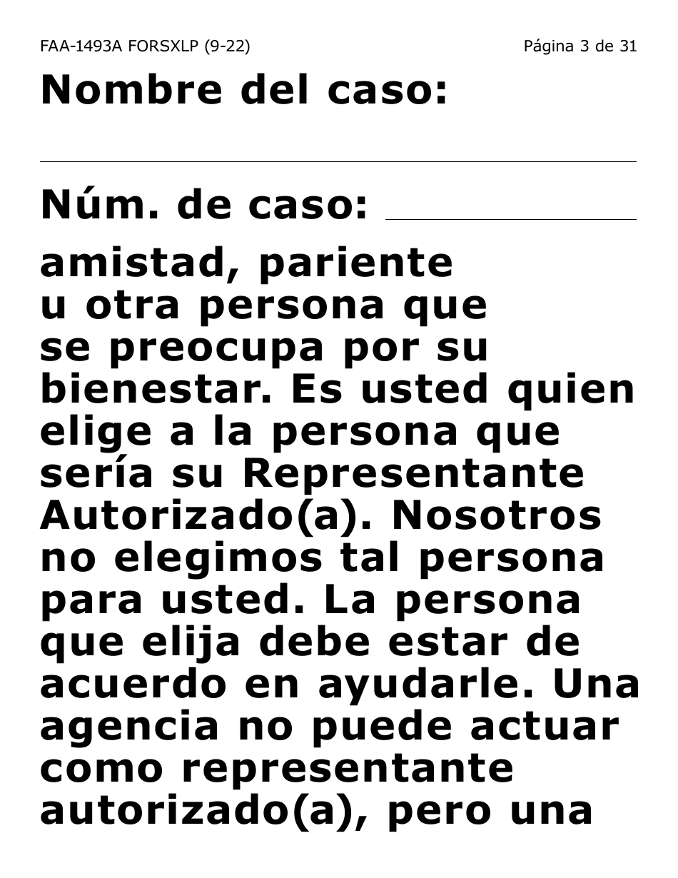 Formulario FAA-1493A-SXLP Solicitud De Representante Autorizado(A) - Letra Extra Grande - Arizona (Spanish), Page 3
