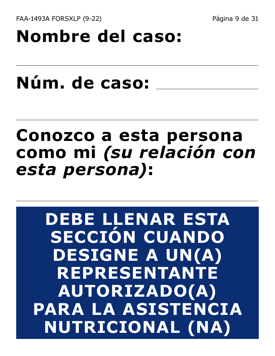 Formulario FAA-1493A-SXLP Solicitud De Representante Autorizado(A) - Letra Extra Grande - Arizona (Spanish), Page 9