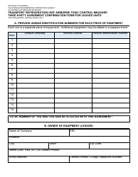 Form TTD/FTB-028 Transport Refrigeration Unit Airborne Toxic Control Measure Third Party Agreement Confirmation Form for Leased Units - California, Page 2