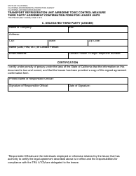 Form TTD/FTB-028 Transport Refrigeration Unit Airborne Toxic Control Measure Third Party Agreement Confirmation Form for Leased Units - California, Page 3
