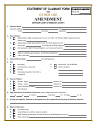 Statement of Claimant Form for Other Use - Amendment - Gila River Adjudication - Arizona