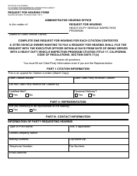 Form OLA/ED-345 Request for Hearing Form - California