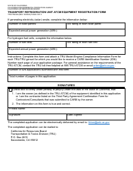 Form TTD/FTB-029 Transport Refrigeration Unit Atcm Equipment Registration Form - California, Page 2