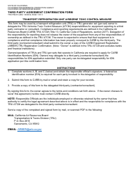 Form TTD/FTB-031 Third Party Agreement Confirmation Form - California
