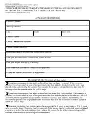Form TTD/FTB-008 Transport Refrigeration Unit Compliance Extension Application Based on Delays Due to Manufacture, Installer, or Financing - California