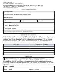 Form TTD/FTB-015 Annual Mobile Catering Company Exemption Application for Transport Refrigeration Units - California