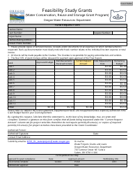 Document preview: Fund Request Form - Feasibility Study Grants - Oregon