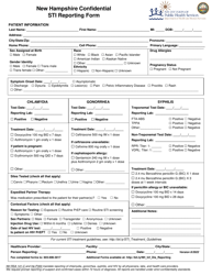 Document preview: New Hampshire Confidential Sti Reporting Form - New Hampshire