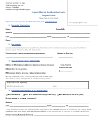 Document preview: Apostilles & Authentications Request Form - Colorado