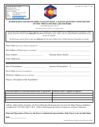 Document preview: Form CPF-55 48-hour Disclosure of Direct Ballot Issue or Ballot Question Expenditure of One Thousand Dollars or More - Colorado