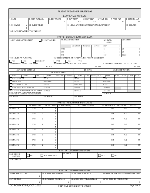 DD Form 175-1  Printable Pdf