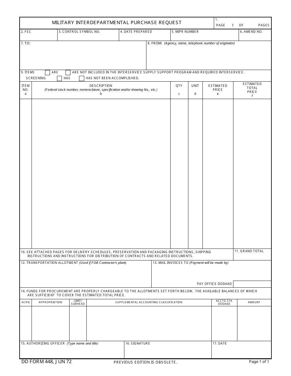 DD Form 448 - Fill Out, Sign Online and Download Fillable PDF ...