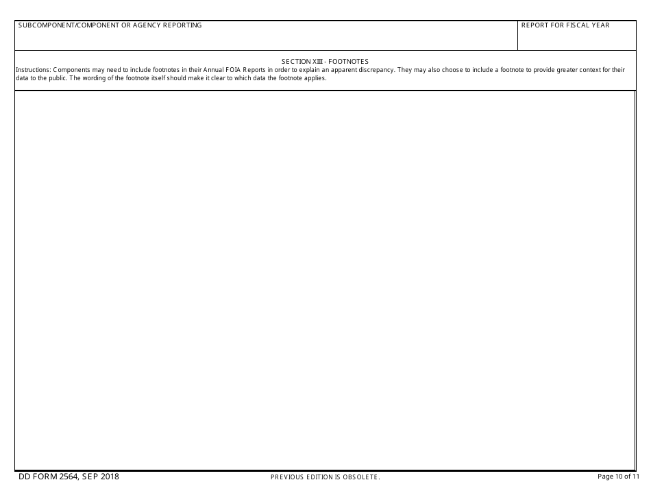 DD Form 2564 Annual Freedom of Information Act Report, Page 10